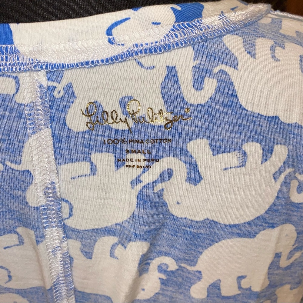 Lilly Pulitzer Blue and White Elephant Dress. - Picture 8 of 13
